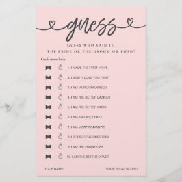 Möhippa Game sa att hon sa att hon gissade