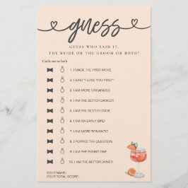 Möhippa Game sa att hon sa att hon gissade Aperol