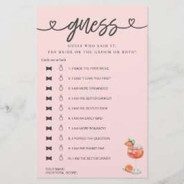 Möhippa Game sa att hon sa att hon gissade Aperol