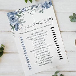 Möhippa Game sa att hon sa Dusty Blåa blommor