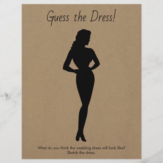 Möhippa Game Sketch Bröllop Dress Reklamblad (Framsidan)