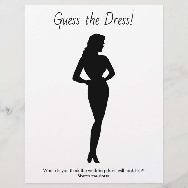 Möhippa Game Sketch Bröllop Dress Reklamblad (Framsidan)