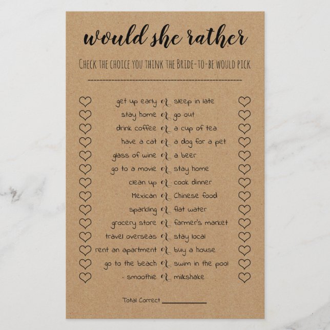 Möhippa Game skulle hon byta kort Flygblad (Framsidan)