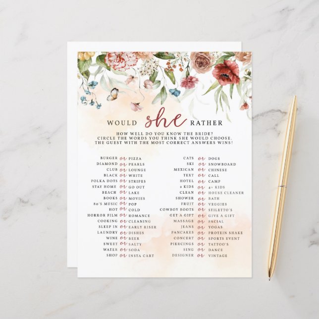 Möhippa Game, skulle hon hellre hellre än (Fram/Back In Situ)