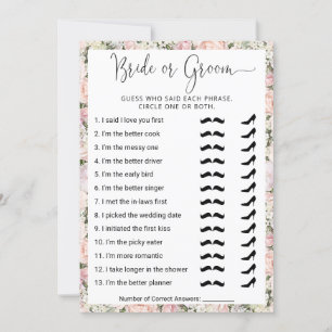 Möhippa Game Vem känner paret bäst? Inbjudningar