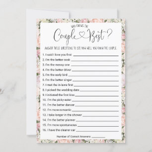 Möhippa Game Vem känner paret bäst? Inbjudningar