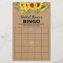 Möhippa Games Rustic Sunblommor Bingo Card Flygblad