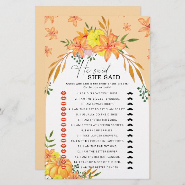 Möhippa Games sa att hon sa "Pumpkin" (Fram/baksida)