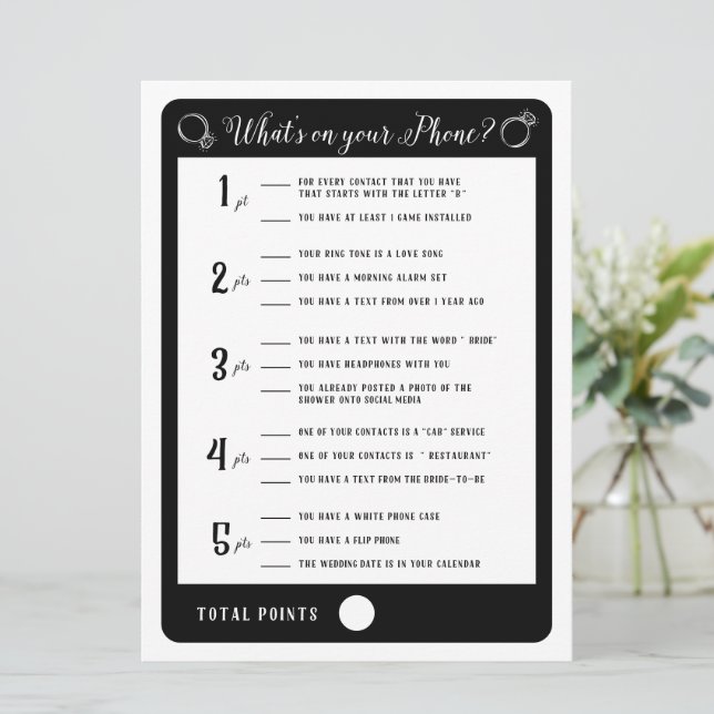 Möhippa Games What's on your mobil Game Inbjudningar (Stående Fram)