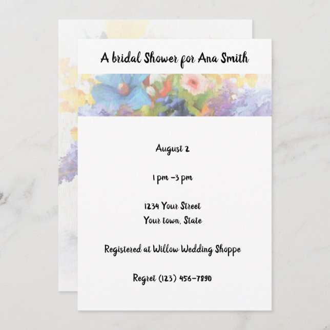 Möhippa, Garden, blomma, inbjudan (Fram/baksida)