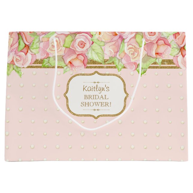 Möhippa Gift Bag Watercolor Bukett med rosor (Framsidan)