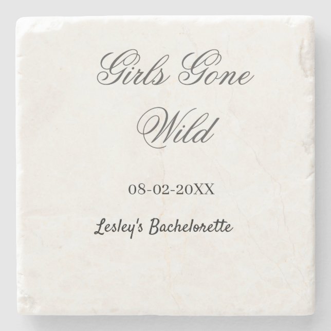 Möhippa Girls Gone wild namn datum brud Stenunderlägg (Framsidan)