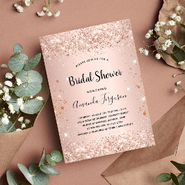 Möhippa glitter ro guld konetti inbjudningar