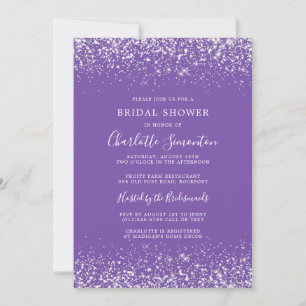 Möhippa Glitter Silver Royal Lila Inbjudningar