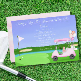 Möhippa Golf Cart Möhippa Brunch Party Inbjudningar
