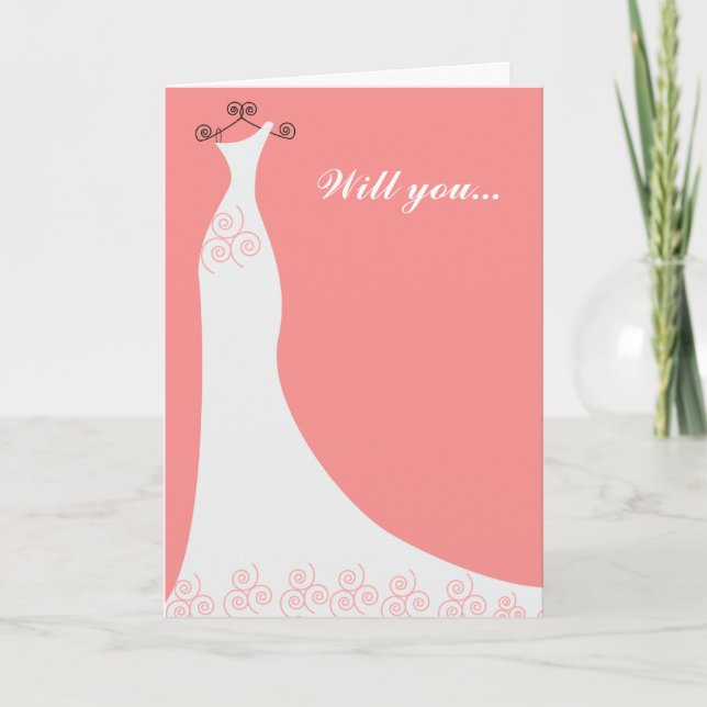 Möhippa Gown Anpassningsbar Bridesmaid Inbjudan (Framsida)