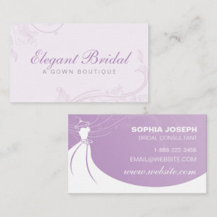 Möhippa Gown Boutique Lila Lavender Affärskort Visitkort