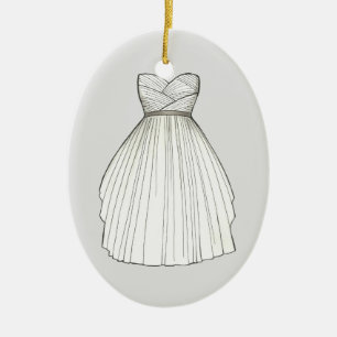 Möhippa Gown Bride Bröllop Princess Dress Julgransprydnad Keramik
