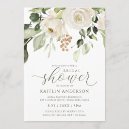 Möhippa Greenery Foliage White Watercolor Inbjudningar