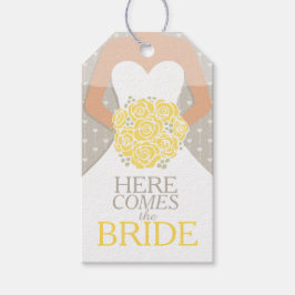 Möhippa gult repetition av bröllop-presentens märk presentetikett