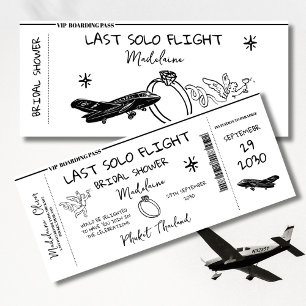 Möhippa Hand Boarding Pass Last Solo Flight Inbjudningar