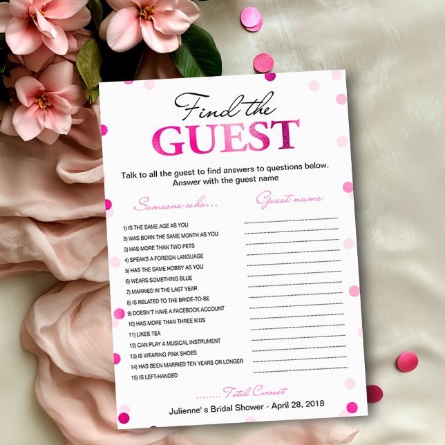 Möhippa Hitta gästen | Magenta Confetti Inbjudningar (Skapare uppladdad)