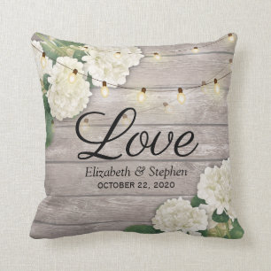 Möhippa Hydrangea Flower String Ljus Wood Kudde
