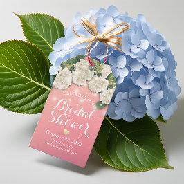 Möhippa Hydrangea Flowers String Ljus Rosa Presentetikett