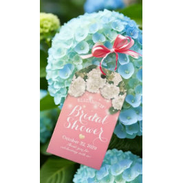 Möhippa Hydrangea Flowers String Ljus Rosa Presentetikett