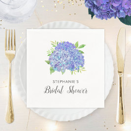Möhippa Hydrangea Lila Blommigt Napkins Pappersservett
