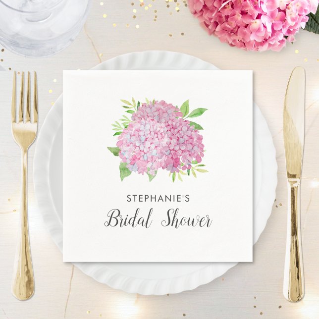 Möhippa Hydrangea Rosa Blommigt Napkins Pappersservett (Skapare uppladdad)