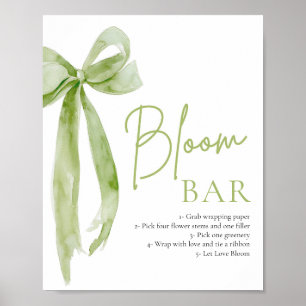 Möhippa i grönt Bow Bloom Pub-tecken Poster