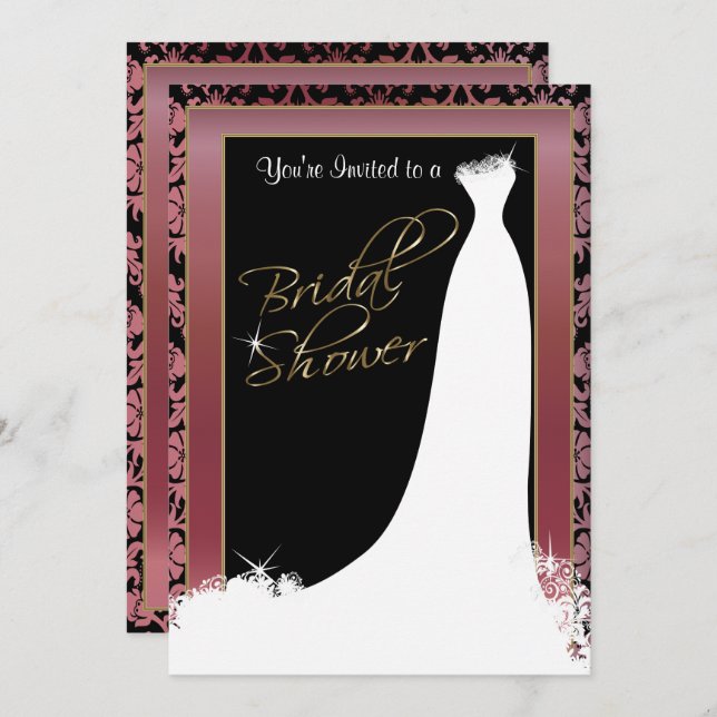 Möhippa i inbjudan till Metallic Guld & Ro (Fram/baksida)