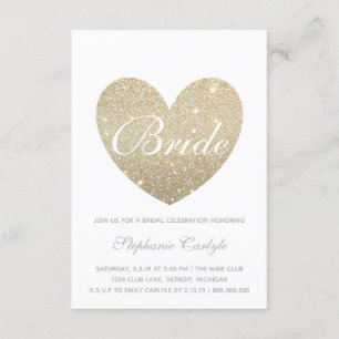 Möhippa Inbjudan Guld Heart Fab Bride-skript