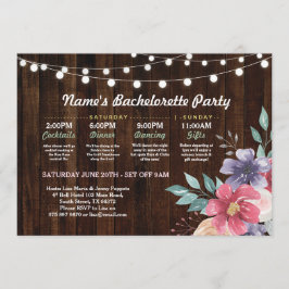 Möhippa Intern Rosa Flower Rustic Ljus Inbjudningar