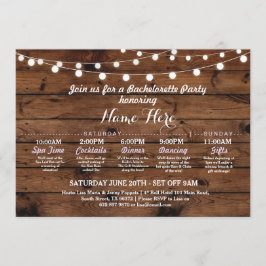 Möhippa Itinerär Bachelorette Rustic Ljus Inbjudningar