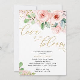 Möhippa Kärlek i Bloom, Rosa Guld Flowers Inbjudningar