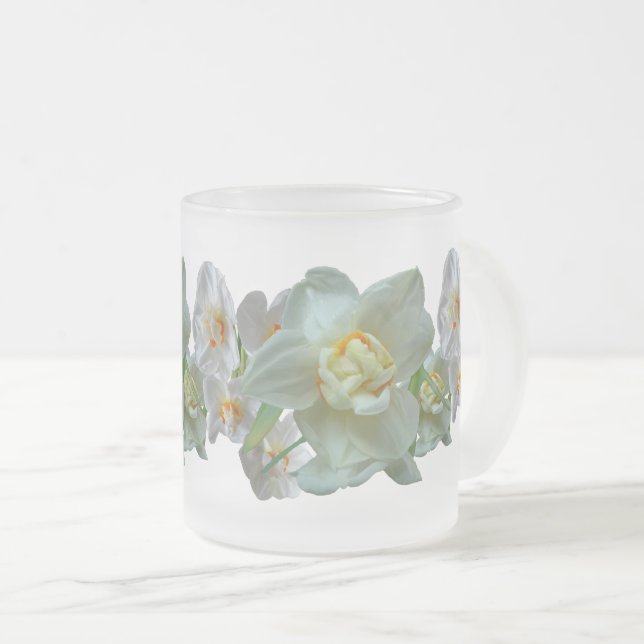 Möhippa Krona Daffodils Close Up Frosted Glass Mug Frostad Glasmugg (Framsida höger)