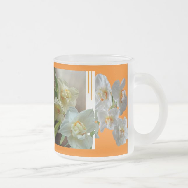 Möhippa Krona Daffodils design Frostat Glas Mugg (Höger)