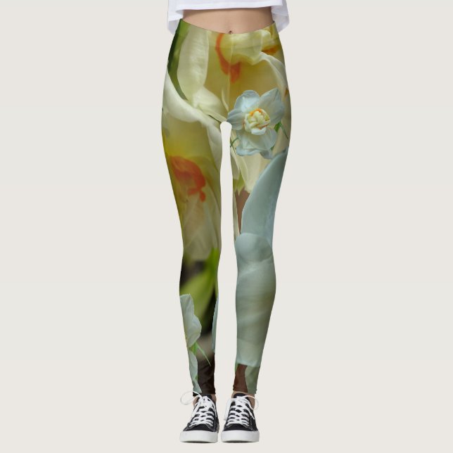 Möhippa Krona Daffodils Design Leging Leggings (Framsida)