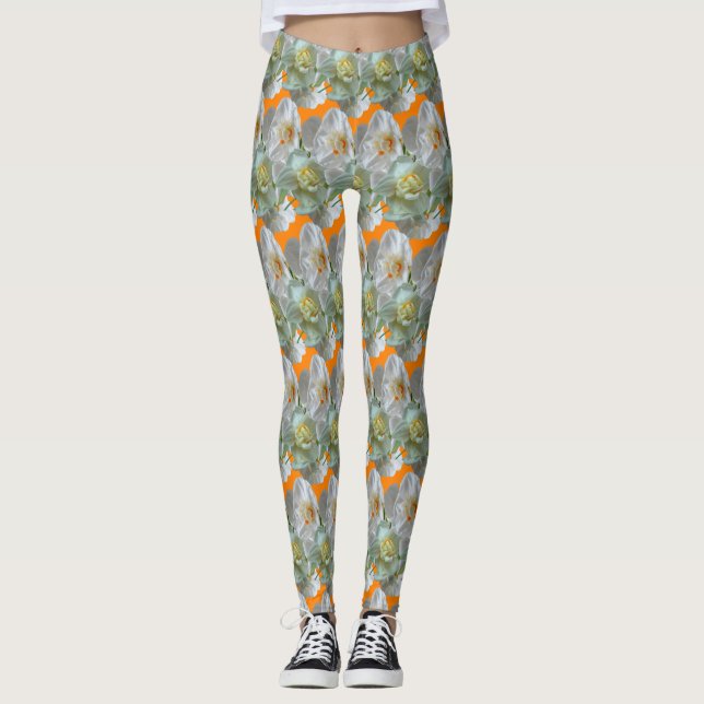 Möhippa Krona Daffodils Mönster Legging (Framsida)