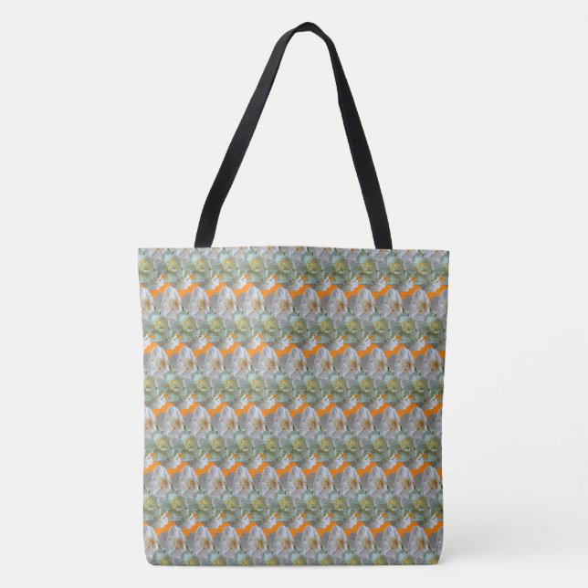 Möhippa Krona Daffodils Mönster Tote Bag Tygkasse (Framsida)