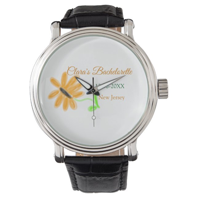 Möhippa lägg till namn datum plats solros  armbandsur (Framsida)