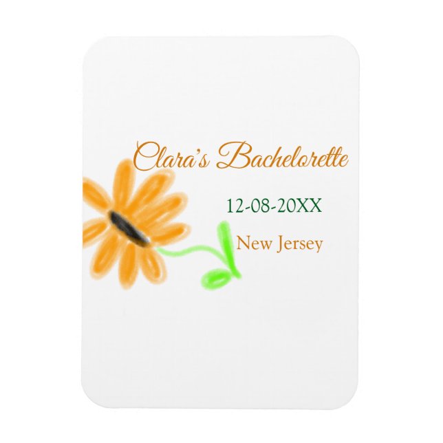 Möhippa lägg till namn datum plats solros  magnet (Vertikal)