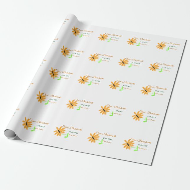 Möhippa lägg till namn datum plats solros  presentpapper (Utrullad)