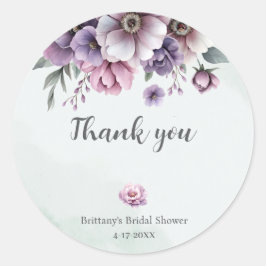 Möhippa Lavender & Grönt Blommigt Runt Klistermärke