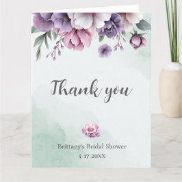 Möhippa Lavender & Grönt Blommigt Tack Kort