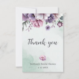 Möhippa Lavender & Grönt Blommigt Tack Kort