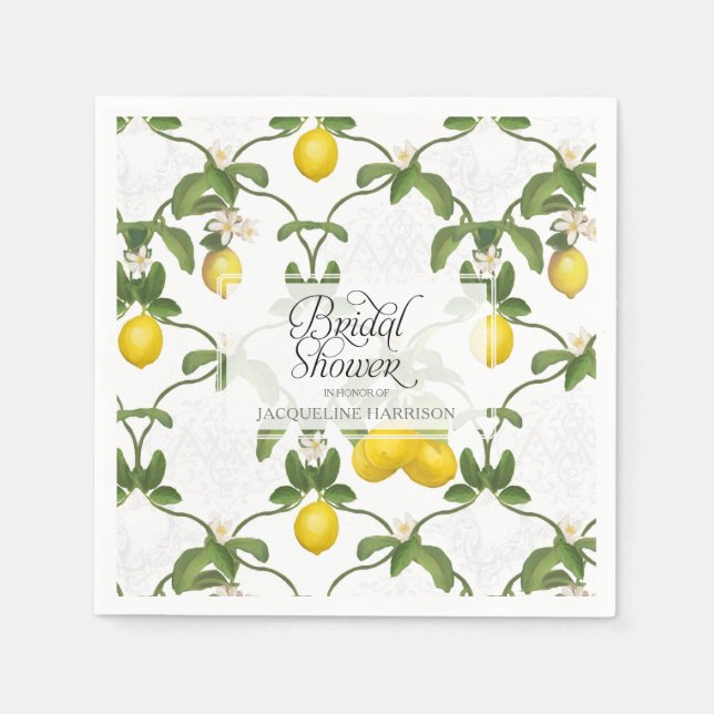 Möhippa Lemon Espalier Trellis Citrus Blommigt Pappersservett (Framsidan)