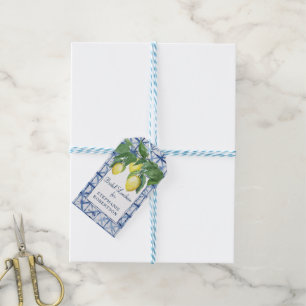 Möhippa Lemon Theme w Shibori Blue Art Presentetikett